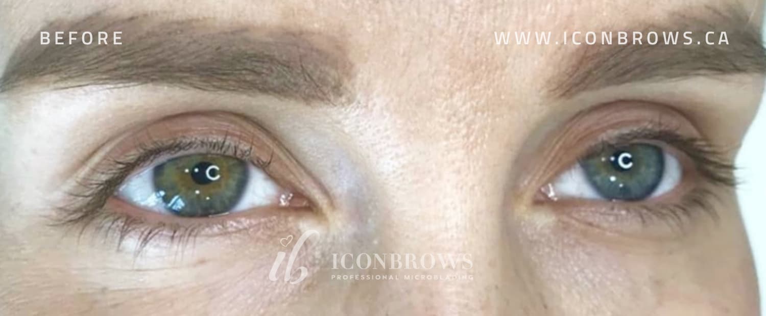 Eyes before lash lift and tint by Iconbrows in Toronto.