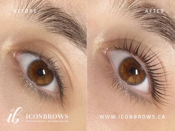 Natural lash lift in Toronto by Iconbrows.
