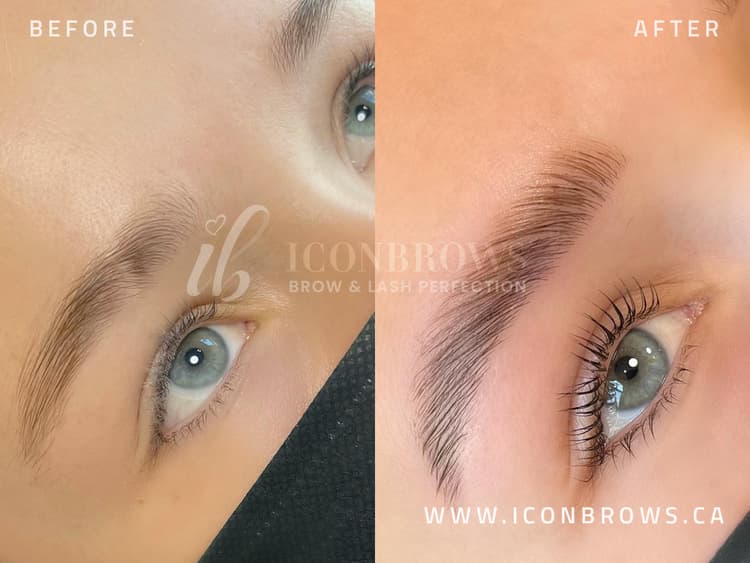 Brow lamination at Iconbrows Toronto studio.