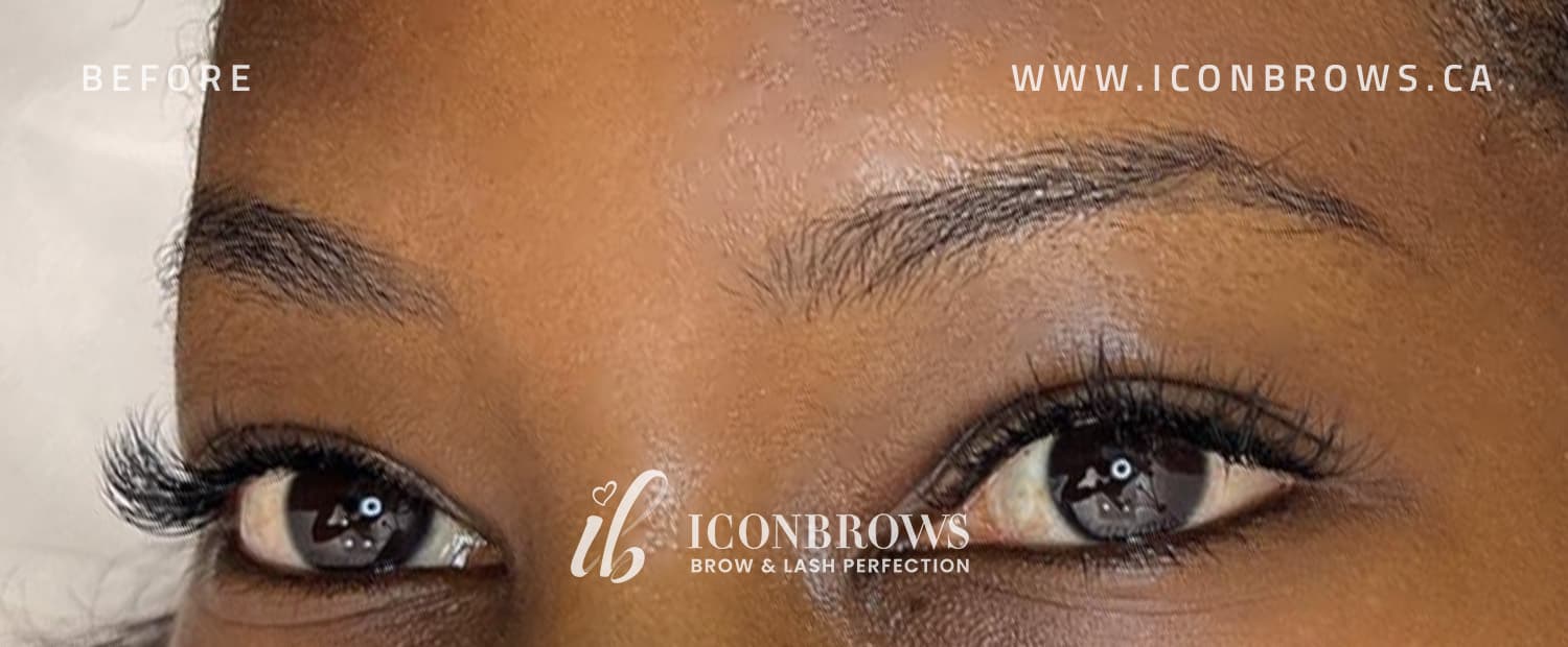Eyebrows before microshading by Iconbrows Toronto.