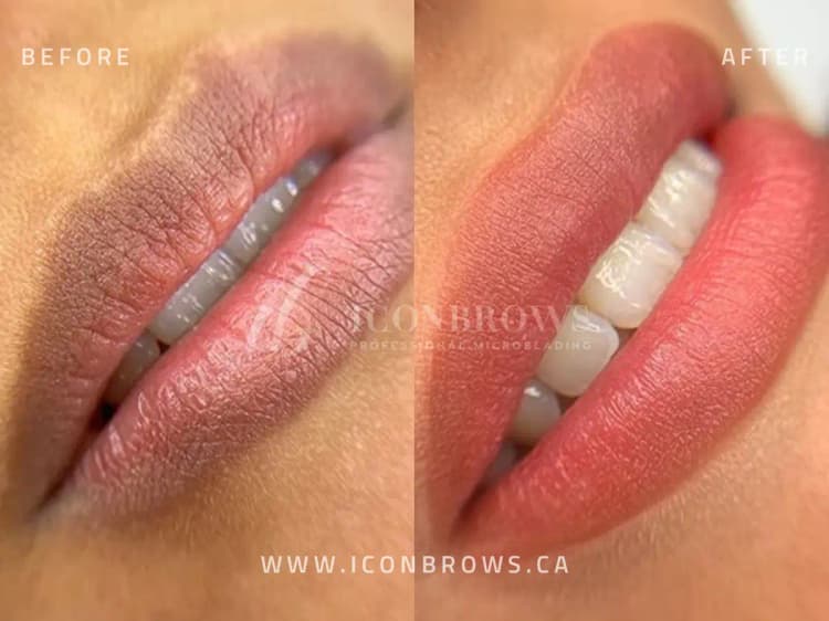 Lip blush service by Iconbrows in Toronto.