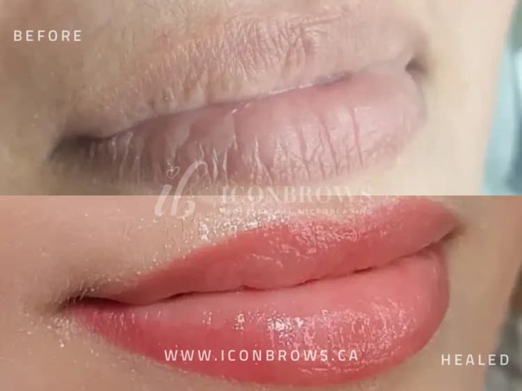Lip blush definition and symmetry by Iconbrows Toronto.