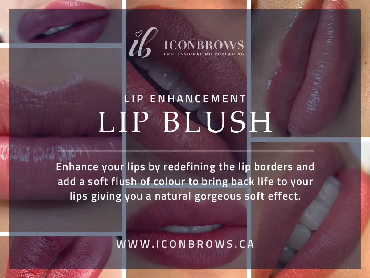 Lip blush permanent makeup by Iconbrows in Toronto, Ontario.