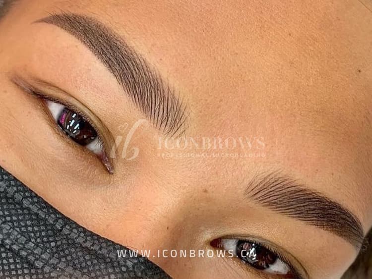 Nano brows on young female eyebrows by Iconbrows.