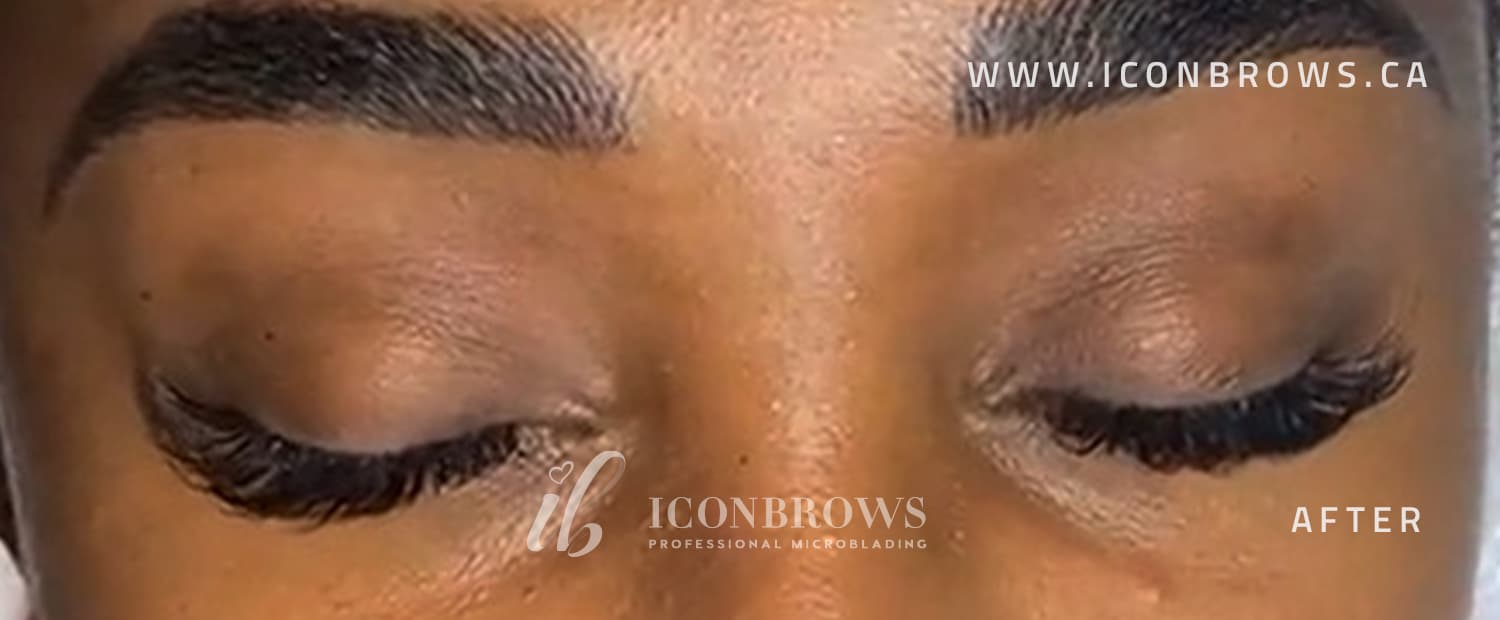 female eyes after lash extensions by iconbrows in toronto ontario canada