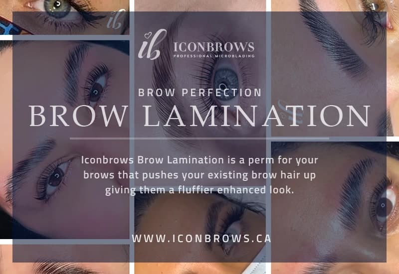Brow lamination is a perm for your brows that pushes your existing brow hair up giving them a fluffier look.
