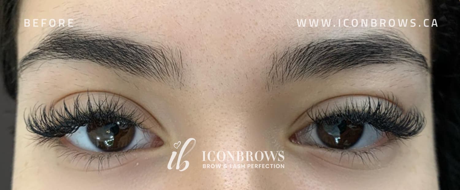 female eyes before lash lift by iconbrows in toronto ontario canada
