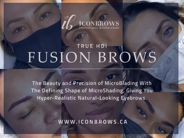 Fusion brows True HDi combo eyebrow tattoo service in Toronto, Ontario.