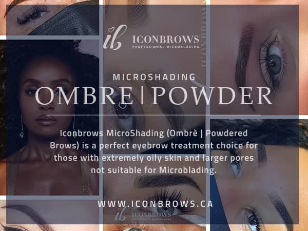 Ombre Powdered Brows For all skin types even oily Eyebrow Tattoo Etobicoke