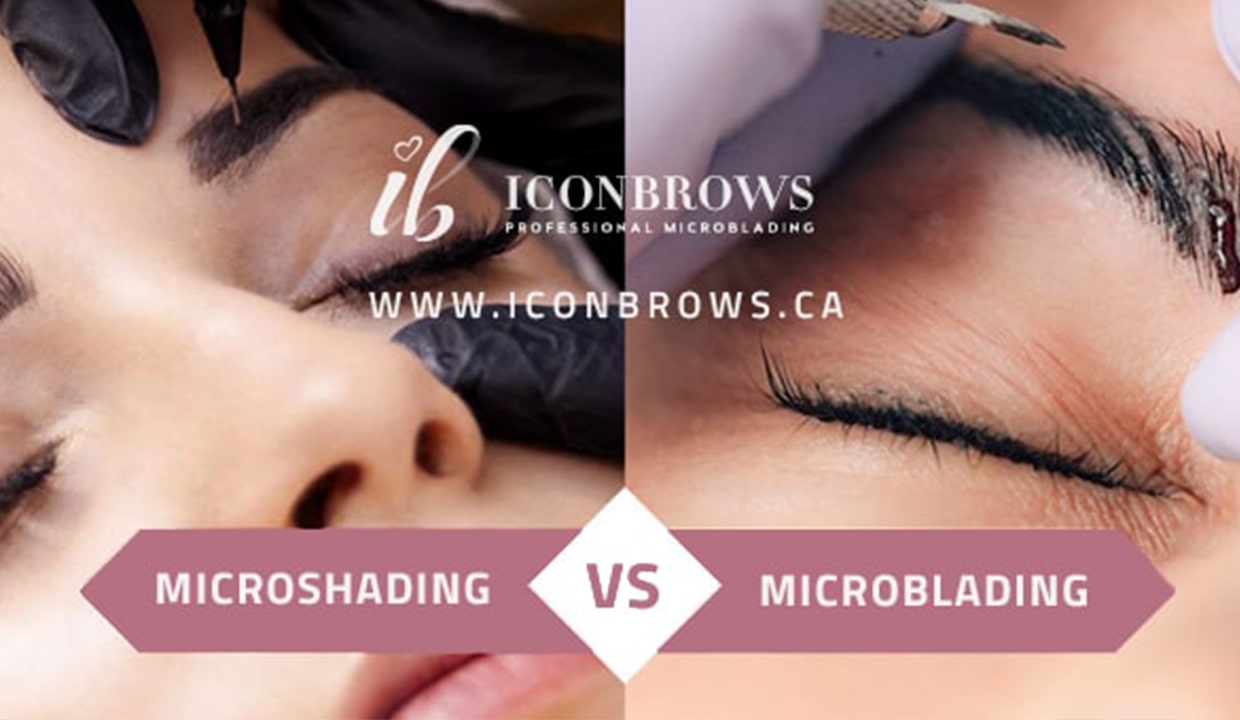 image of difference between microblading and microshading in toronto.