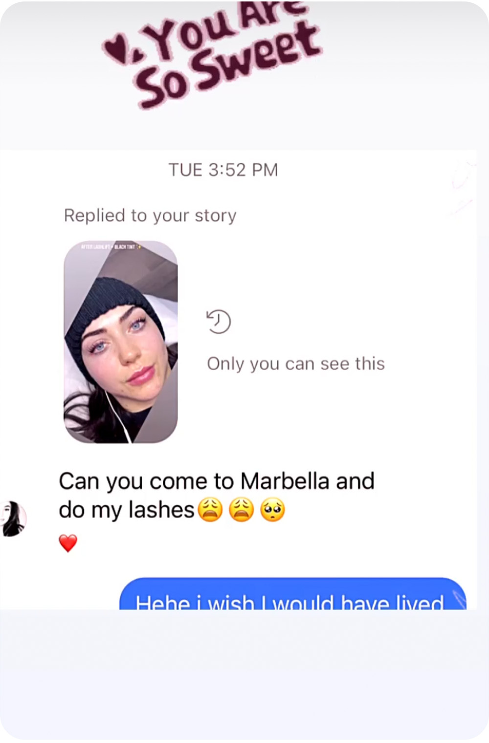 can you come to marbella and do my lashes