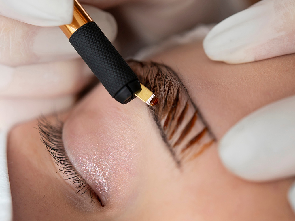 A microblading procedure being done in Toronto, Ontario Canada