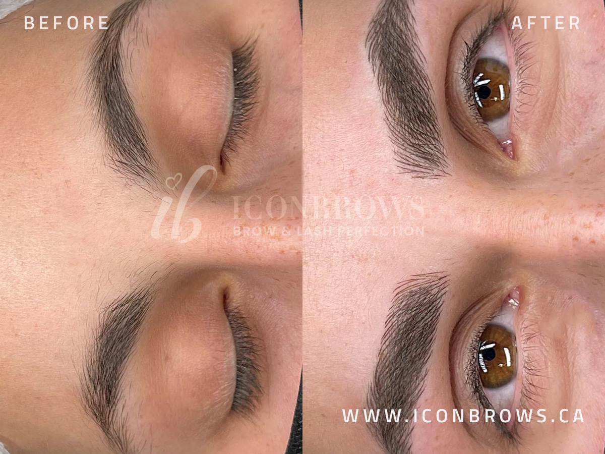 A natural microblading brow transformation in Toronto by Iconbrows
